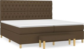 vidaXL Κρεβάτι Boxspring με Στρώμα Σκούρο Καφέ 200x200 εκ. Υφασμάτινο