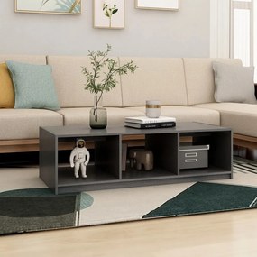 vidaXL Τραπεζάκι Σαλονιού Γκρι 110 x 50 x 34 εκ. από Μασίφ Ξύλο Πεύκου