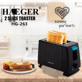 Φρυγανιέρα δύο θέσεων 650W Haeger HG-263