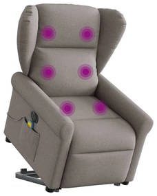 Πολυθρόνα Μασάζ Ηλεκτρική Ανακλ.Taupe Υφασμάτινη