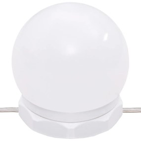 Μπουντουάρ με LED Φώτα Γυαλιστερό Λευκό 96x40x142 εκ. - Λευκό