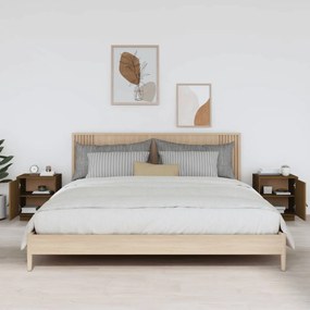 vidaXL Κομοδίνα 2 τεμ. Καφέ Μελί 40x34x45 εκ. από Μασίφ Ξύλο Πεύκου