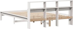 vidaXL Σκελετός Κρεβ. Χωρίς Στρώμα Λευκό 150x200 εκ Μασίφ Πεύκο