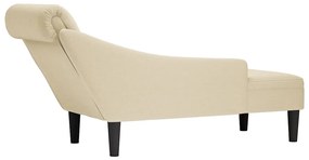 vidaXL Ανάκλιντρο Κρεμ Υφασμάτινο με Μαξιλάρι και Μπράτσο