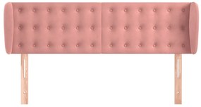 vidaXL Κεφαλάρι με Πτερύγια Ροζ 147x23x78/88 εκ. Βελούδινο