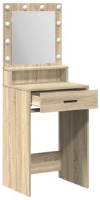 vidaXL Καθρέφτης με φώτα LED σε χρώμα Sonoma Oak 50x41x135 εκ.