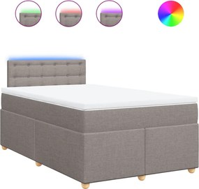 vidaXL Κρεβάτι Boxspring με Στρώμα Taupe 120x190 εκ. Υφασμάτινο