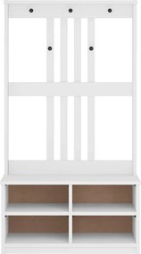 vidaXL Δέντρο χωλ SANDNES Λευκό 87x40x159,5 εκ. Πεύκο μασίφ ξύλο