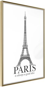 Αφίσα - Eiffel Tower - 30x45 - Χρυσό - Χωρίς πασπαρτού