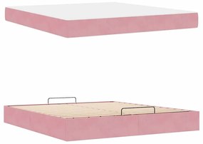 vidaXL Σκελετός Κρεβατιού Ροζ 180 x 200 cm Βελούδο