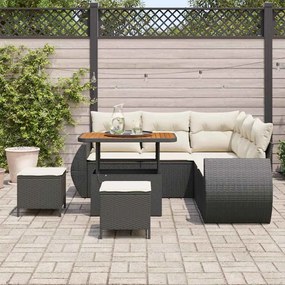 vidaXL Σετ Καναπέ Κήπου 8 pcs Μαύρο συνθετικό ρατάν