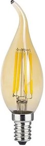 Λαμπτήρας LED Filament E14 Candle 4W 2700K Dimmable Amber Tip  (10 τεμάχια)