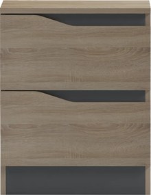 Κομοδίνο Verena pakoworld sonoma-ανθρακί 40x40x50εκ