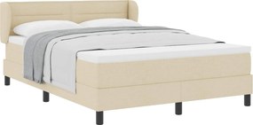 vidaXL Κρεβάτι με ελατήρια με στρώμα Κρεμ 140 x 190 cm ύφασμα