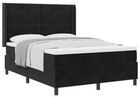 vidaXL Κρεβάτι Box Spring με Στρώμα Μαύρο 160x200 εκ. Βελούδο