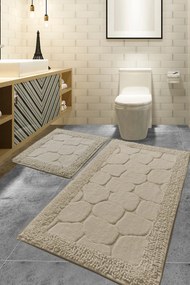 Bathmat Set (2 Pieces) Stone - Beige Multicolor