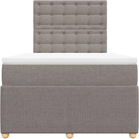 vidaXL Κρεβάτι Boxspring με Στρώμα Taupe 120x200 εκ. Υφασμάτινο