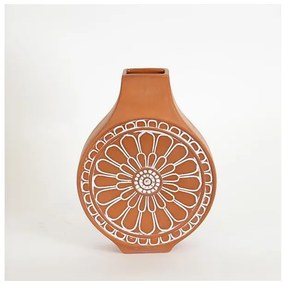 Βάζο Κεραμικό Τερακότα &amp; Άσπρο 16.1x7x23.8cm 752-20228 Estheti-752-20228-Καφέ 752-20228