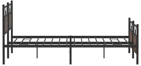vidaXL Σκελετός Κρεβ. Χωρίς Στρώμα Καφέ Δρυς 180x200 εκ. Μεταλλικό