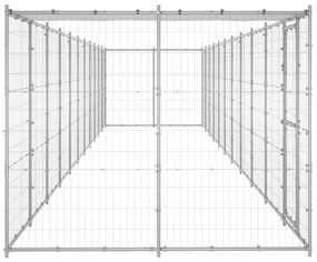 vidaXL Κλουβί Σκύλου Εξ. Χώρου με Στέγαστρο 26,62 μ² Γαλβ. Χάλυβας