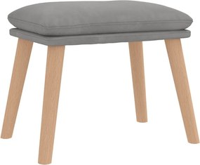 vidaXL Πολυθρόνα Relax Ανοιχτό Γκρι Βελούδινη με Σκαμπό