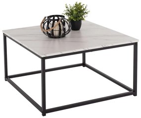 Τραπέζι Σαλονιού Braylen HM8942.12 Τετράγωνο 75x75x43cm Όψη Μαρμάρου White Melamine, Metal