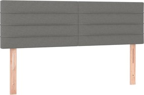 vidaXL Κρεβάτι Boxspring με Στρώμα Σκούρο Γκρι 140x200 εκ Υφασμάτινο