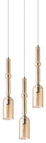 Φωτιστικό Οροφής Κρεμαστό 01292-07 E14 LED D30cm Amber Luma