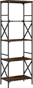 vidaXL Βιβλιοθήκη 5 Επιπέδων Καπνιστή Δρυς 59x35x171 εκ. Επεξεργ. Ξύλο