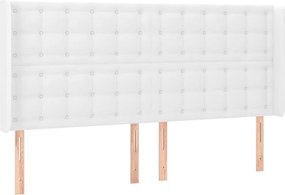vidaXL Κρεβάτι Boxspring με Στρώμα &amp; LED Λευκό 160x200 εκ. Συνθ. Δέρμα