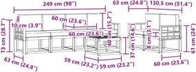 vidaXL Σειρά Καναπέ Εξωτερικού με μαξιλάρι 7 pcs Λευκό και Μπεζ