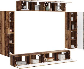 vidaXL Ντουλάπι TV 8 pcs Παλιό ξύλο