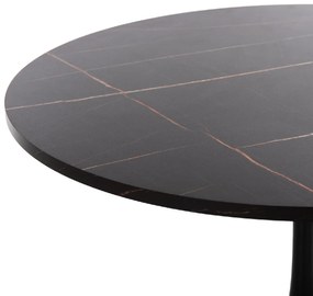 ΤΡΑΠΕΖΙ ΤΡΑΠΕΖΑΡΙΑΣ ROLLO HM9421.02 ΣΤΡΟΓΓΥΛΟ BLACK MARBLE Φ90x74 εκ.