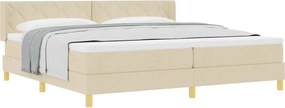 vidaXL Κρεβάτι με ελατήρια με στρώμα Κρεμ 200 x 200 cm Πολυεστέρας