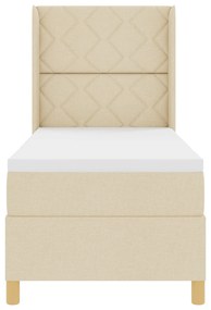 vidaXL Κρεβάτι Box Spring με Στρώμα Κρεμ 80x200 εκ