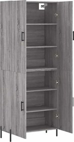 vidaXL Ντουλάπι Γκρι Sonoma 69,5 x 34 x 180 εκ. Επεξεργασμένο Ξύλο