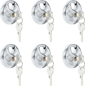 vidaXL Κλειδώματα Discus με Κλειδιά 6 pcs Ασημί 7 x 2.4 x 7 εκ