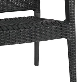 Τραπεζαρία Groovy-Halcyon σετ 5τεμ PP ανθρακί 80x80x74,5εκ 80x80x74.5 εκ.