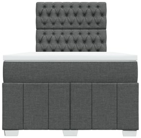 Κρεβάτι Boxspring με Στρώμα Σκούρο Γκρι 120x190 εκ Υφασμάτινο 3293915