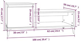 Τραπεζάκι Σαλονιού Λευκό 100x50x45 εκ. Επεξεργασμένο Ξύλο - Λευκό