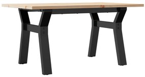 vidaXL Τραπεζάκι Σαλονιού Πλαίσιο Υ 80x50x40εκ Μασίφ Πεύκο/Ατσάλι