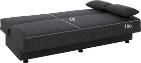 ΚΑΝΑΠΕΣ ΚΡΕΒΑΤΙ ΤΡΙΘΕΣΙΟΣ ΓΚΡΙ HM3239.03 180x72x77 εκ.