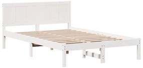 vidaXL Σκελετός Κρεβατιού Λευκό 135 x 190 cm Μασίφ ξύλο πεύκου