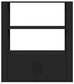 Ντουλάπι Μαύρο 80 x 30 x 90 εκ. από Επεξεργασμένο Ξύλο - Μαύρο