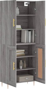 vidaXL Ντουλάπι Γκρι Sonoma 69,5 x 34 x 180 εκ. Επεξεργασμένο Ξύλο