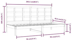 Καναπές Κρεβάτι Λευκός 80 x 200 εκ. από Μασίφ Ξύλο Πεύκου - Λευκό