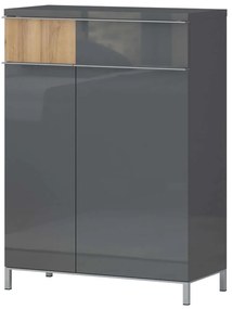 Παπουτσοθήκη Agate 161586809 76x35x101cm Oak-Anthracite Plastic,Chipboard
