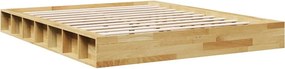 Πλαίσιο κρεβατιού vidaXL χωρίς στρώμα 140x190 cm μασίφ ξύλο δρυς