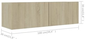 vidaXL Έπιπλα Τηλεόρασης Σετ 7 Τεμαχίων Sonoma Δρυς από Μοριοσανίδα