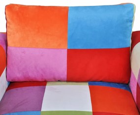 vidaXL Πολυθρόνα Cube με Σχέδιο Patchwork και Πόδια Χρωμίου Υφασμάτινη